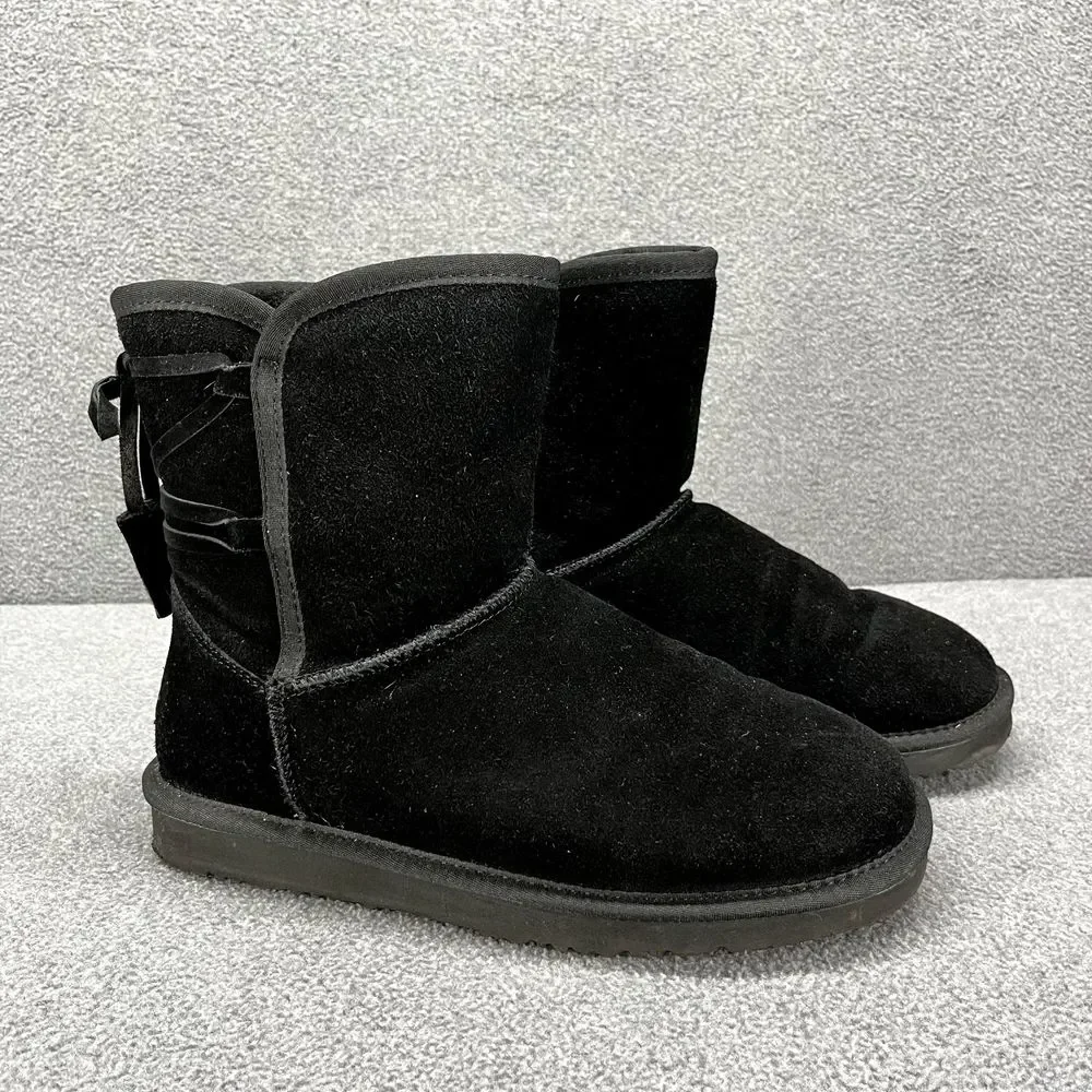 Lamo‎ Boots Womens 8 Black Water Stain Resistant Suede Kitt Zipped winter